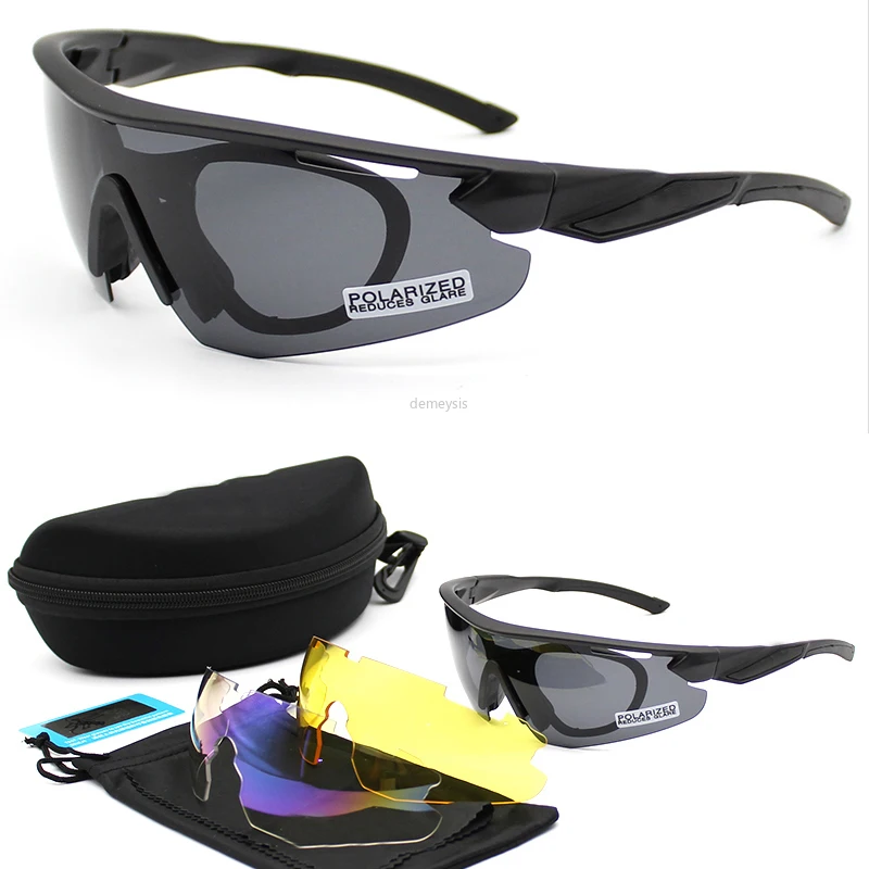 Для мужчин 3 объектива Комплект армейские очки Солнцезащитные очки Военная боевая игра тактические очки Спорт на открытом воздухе Пешие прогулки Рыбалка Охота очки