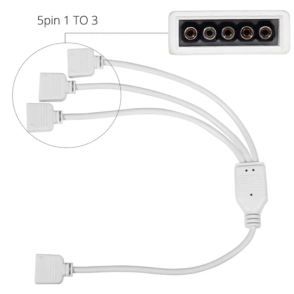 1 шт. 5pin отклонения в размерах на 1-2/3 RGBW/RGBWW светодиодные полосы разъем сплиттер женский провод кабель-удлинитель для 10 мм 5Pin 5050 RGBW СИД светильник - Цвет: 5PIN 1 TO 3