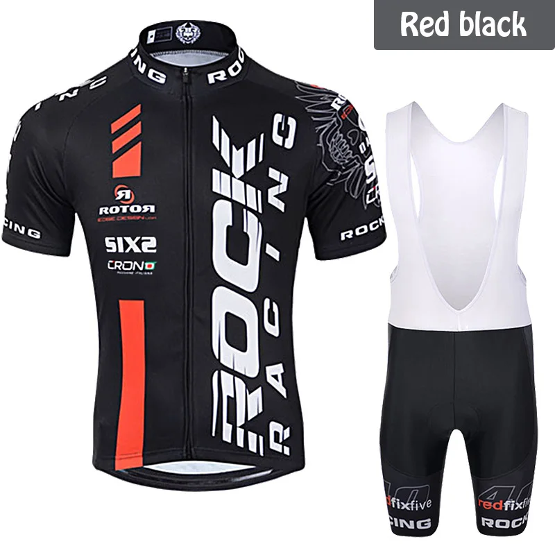 2018 Pro Team Men's Rock Racing Bike Wear Summer Breathable Short Sleeve Cycling Jersey Kit Ropa Ciclismo Cycling Bib Shorts Set 2018 Pro Team Men's Rock Racing Bike Wear Summer Breathable Short Sleeve Cycling Jersey Kit Ropa Ciclismo Cycling Bib Shorts Set