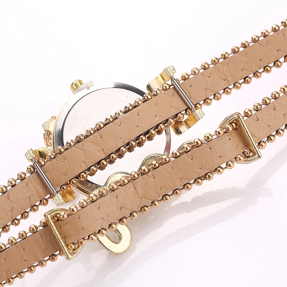 FanTeeDa Топ бренд для женщин браслет часы дамы Любовь кожаный ремешок Стразы кварцевые наручные часы Роскошные модные кварцевые часы