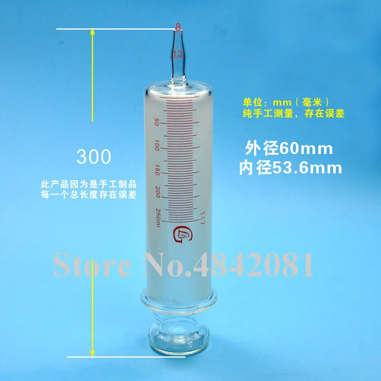 150 мл/200 мл/250 мл/300 мл/500 мл/1000 мл все стеклянные шприцы большое устройство для колбасы стеклянный экстрактор для образцов стеклянный инжектор большого калибра
