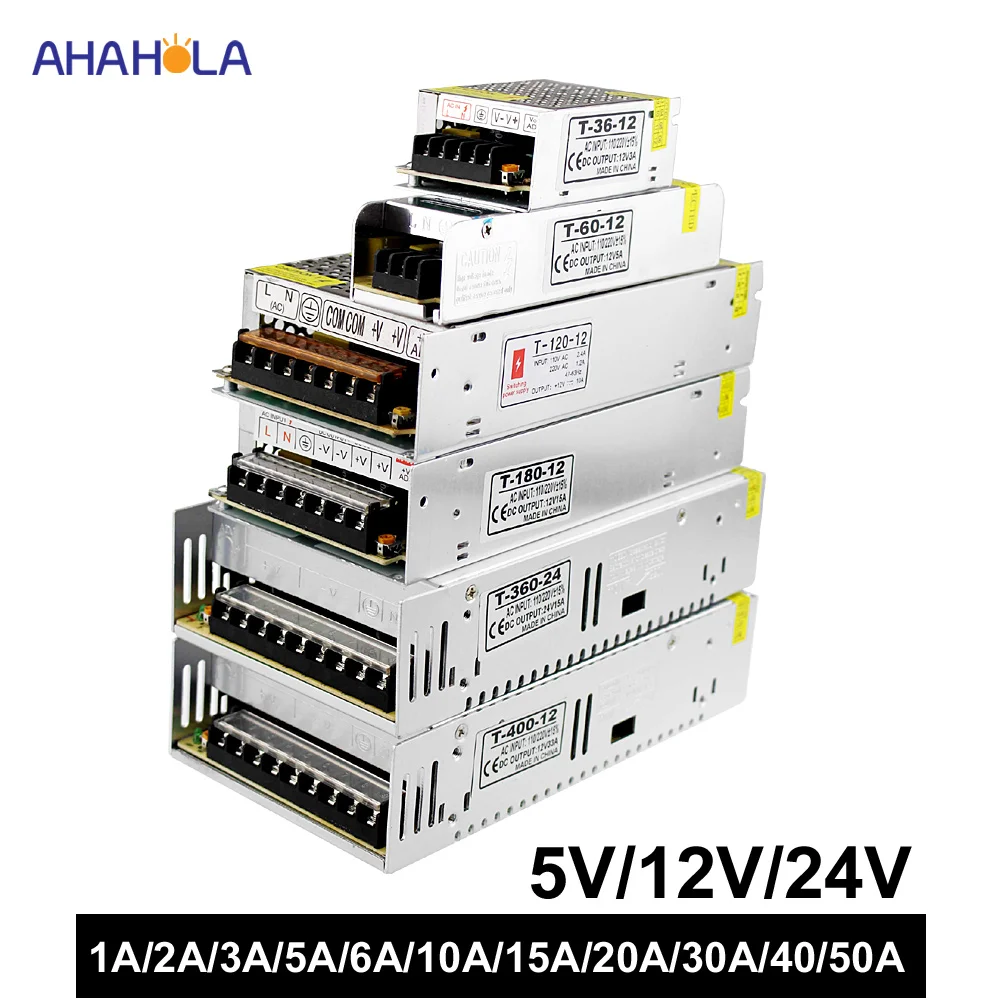 Светодиодный источник питания 12v 5v 24v 1a 2a 3a 5a 6a 10a 15a 20a 30a 40a 50a с импульсным источником питания smps для Светодиодный прокладки ac 220 v-24 v dc