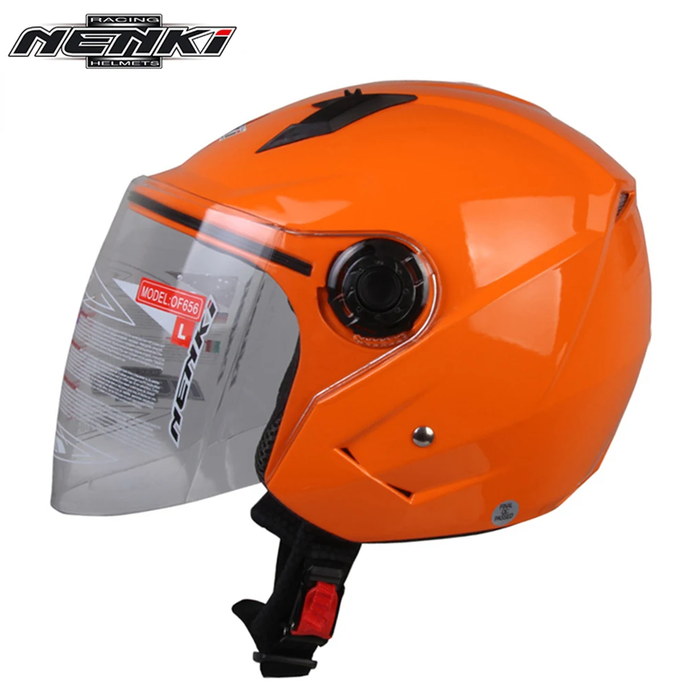 

NENKI Fashion Motorcycle Open Face Helmet with Clear Lens Shield Scooter Cruiser Chopper Touring Street Bike Riding Helmet