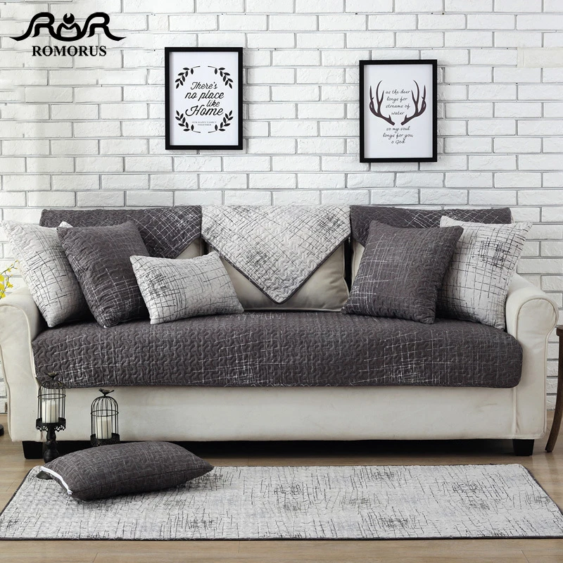 

1-Piece Modern Gray 100% Cotton Sofa Cover Set Sectional Sofa Slipcovers Towel High Slip-resistant Couch Cover for Leather Sofas