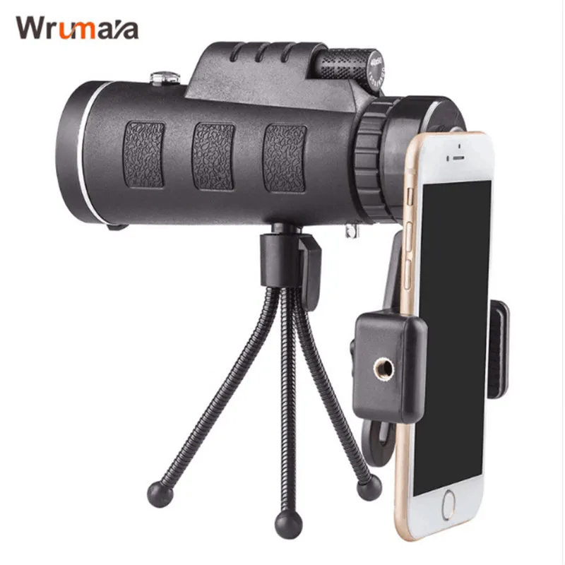

WRUMAVA 40x60 HD Zoom Optical High Power Magnification Monocular Scope Telescope Phone lens kit and Tripod For iphone Samsung