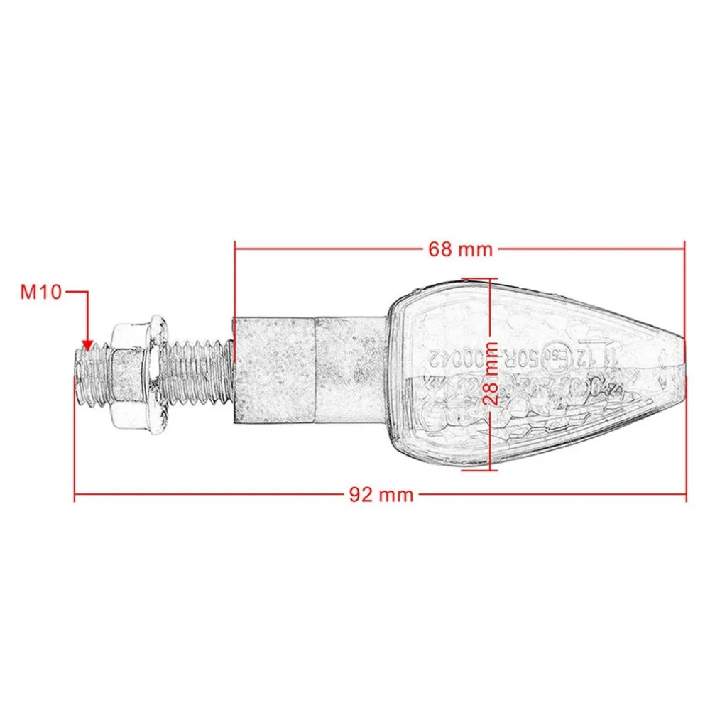Универсальный мотоциклетный сигнал сигнальные индикаторы света водонепроницаемый 14 светодиодный лампы Супер яркий свет 12 в мотоцикл Дополнительная лампа для автомобиля