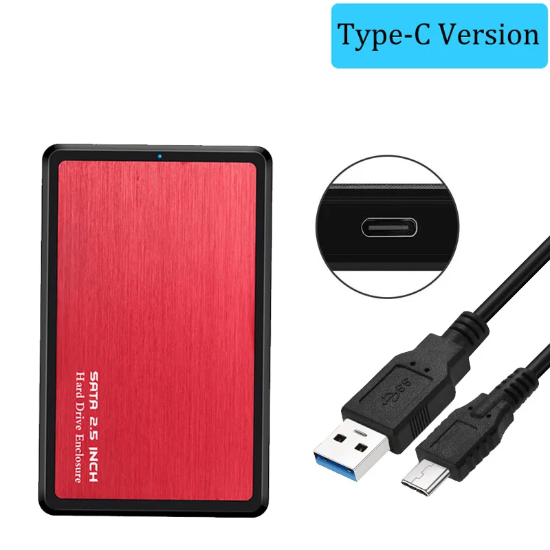 Корпус для жесткого диска 2,5 SATA на USB 3,1, корпус для жесткого диска SSD, коробка для жесткого диска Type C 3,1, корпус с поддержкой UASP для окна/Max/Linu - Цвет: Aluminum Red