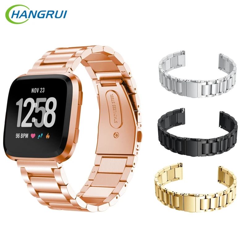 

Hangrui Stainless Steel Watch Strap For Fitbit Versa Band Replacement Metal Bracelet For Fitbit Versa Lite Wristband Accessories
