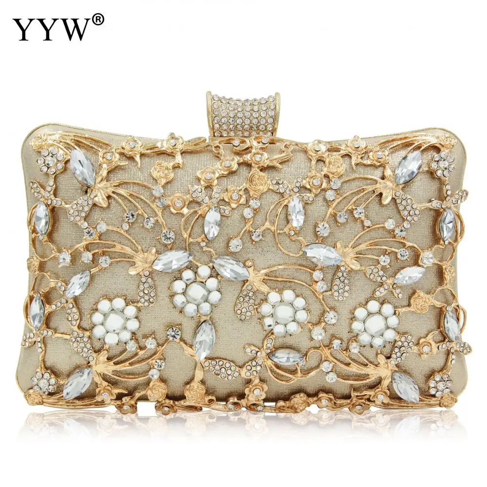 Color : Silver Techecho Clutch Purse Diamond-Encrusted Evening Bag Ladies Banquet Bag Hand-held Evening Bag Frosted Handbag Party