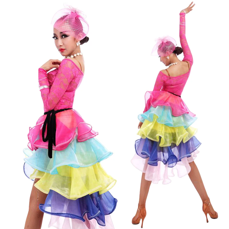 Женское платье для латиноамериканских танцев 17 цветов|tango dance dress|kids ballroomdance dress |