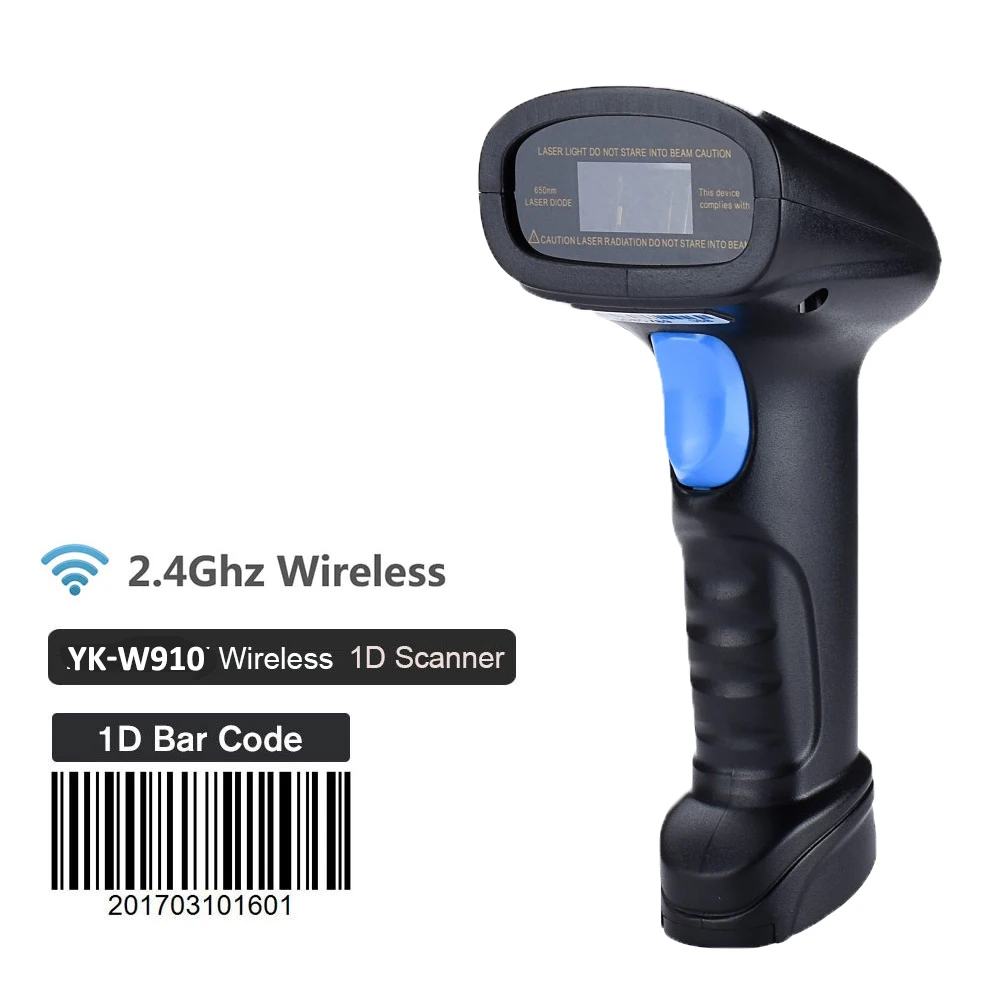 Scanner a Laser sem Fio Armazenamento Wireless Wired Yk-w930 Barcode 2.4g Laser Bar Code Reader Frete Grátis – 1d