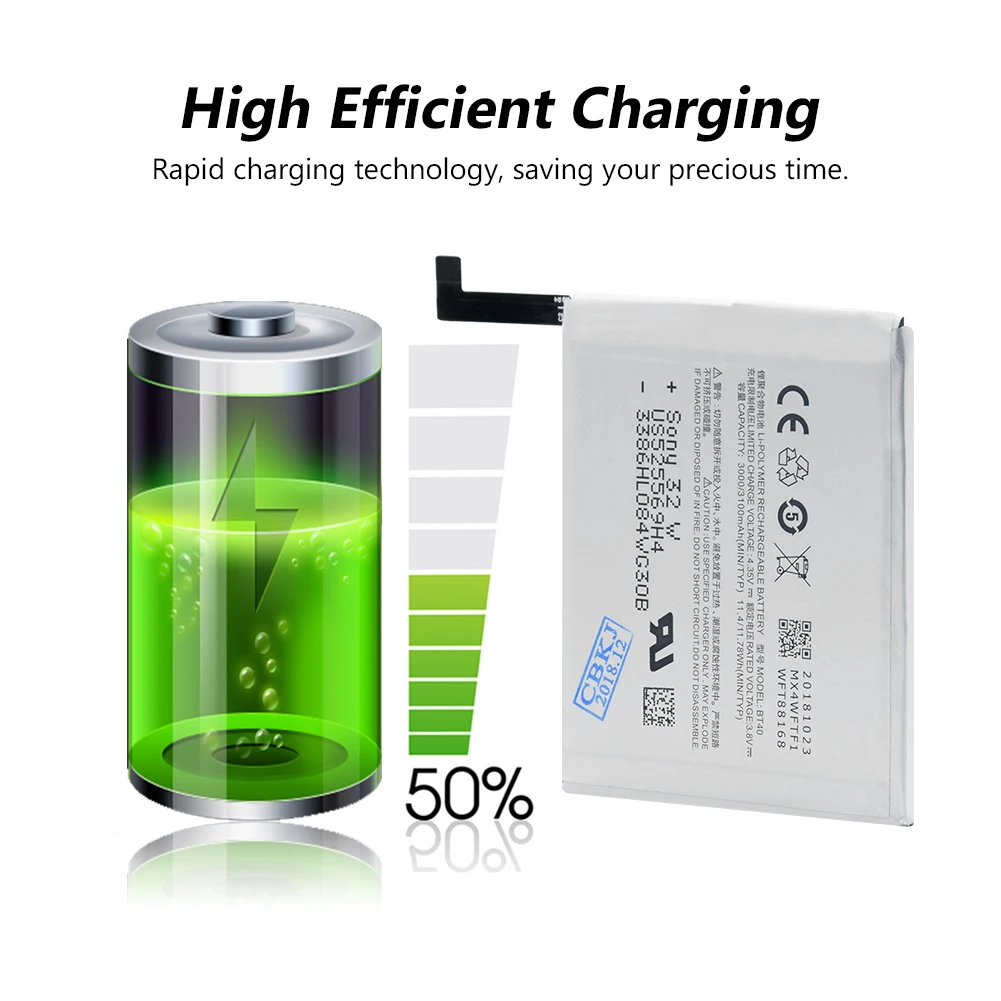 Высокое качество новая оригинальная замена MX 4 BT40 батарея для Meizu MX4 3100mAh BT 40