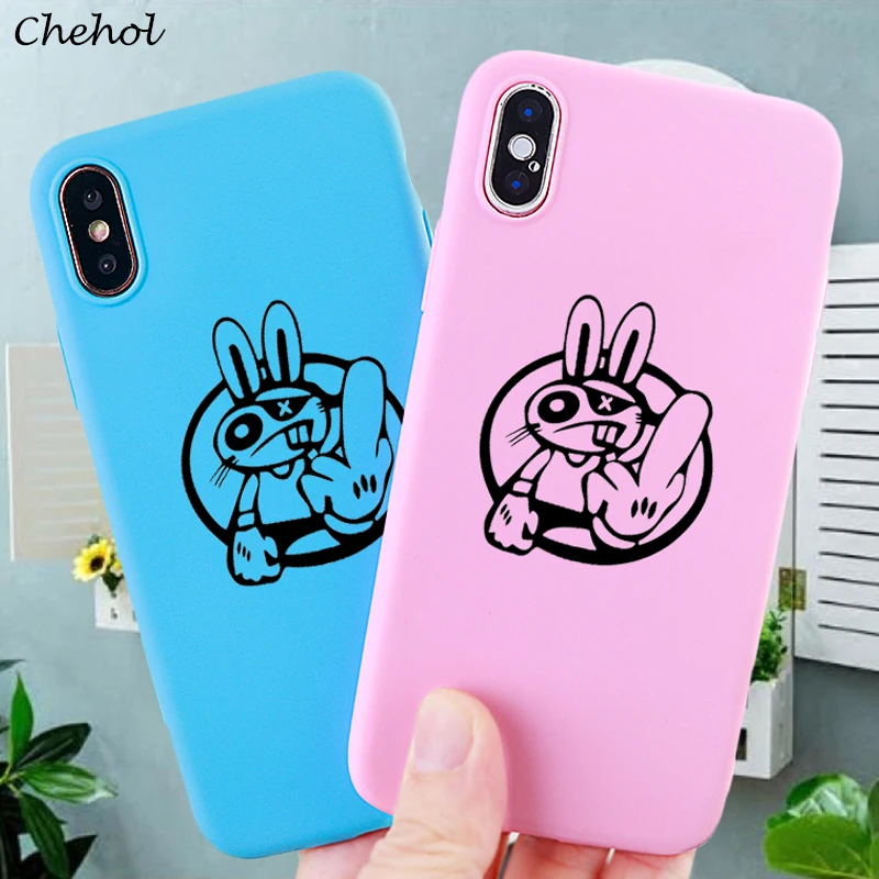 Newmodel Phone Cases for iPhone 6 s 7 8 Plus X XS MAX XR Rabbit Funny Case Soft Silicone Fitted Mobile Cover Accessories | Мобильные