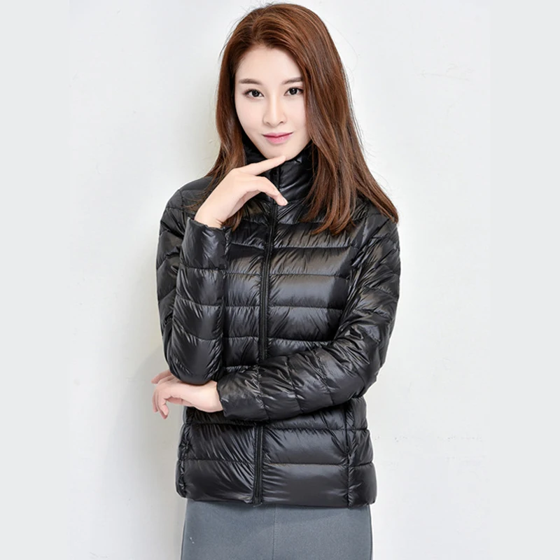 Kopen Vrouwen Winterjas 2019 Nieuwe Mode 90% Witte Eend Donsjack Ultralight Draagbare Slanke Down Jas Vrouwelijke Winter Jassen Parka