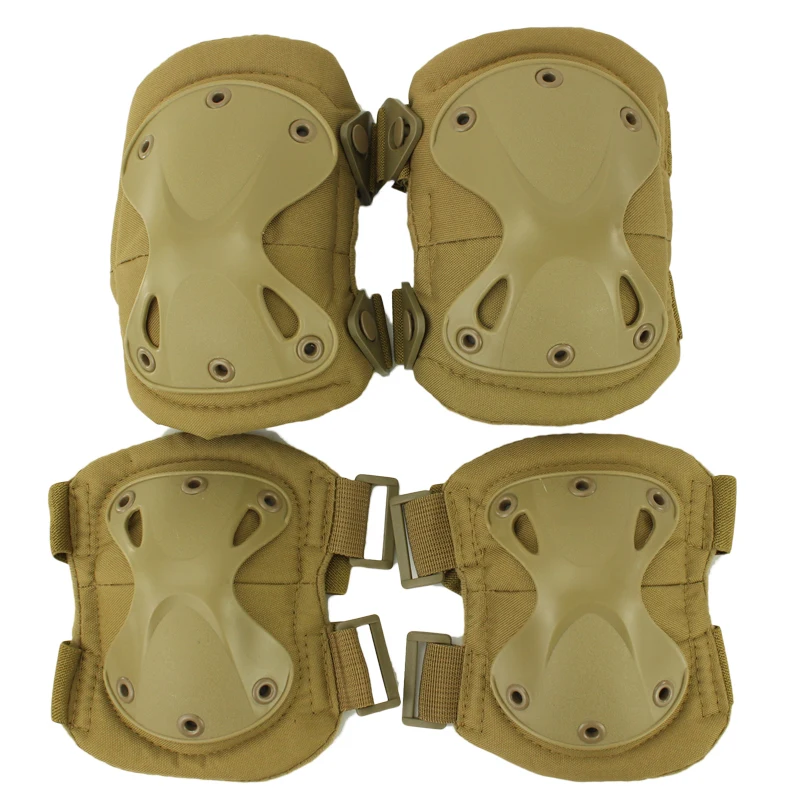

2pcs Knee Pads and 2pcs Keen Elbow protector Pad Adjustable Tactical Military Elbow Knee Pads Airsoft Combat Protective Set