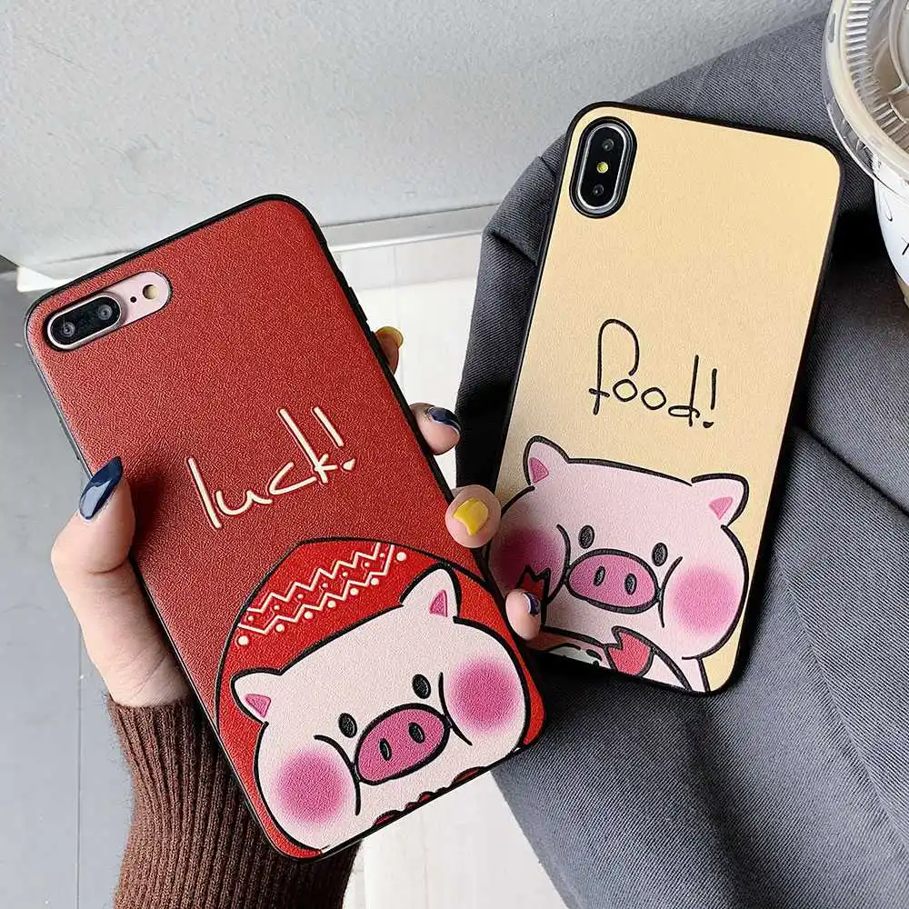 

Soft Case For iPhone 7 8 8 Plus X Xs XR Xs Max Case Cute Silicone Cover For iPhone 6 6S 6 Plus 7 Plus 6s Plus Pig Pattern Case