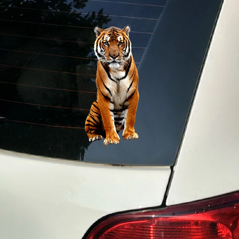 Rylybons автомобильный Стайлинг 12*25,8 см, наклейки для автомобиля с изображением тигра, охотника на тигра, забавные виниловые 3D наклейки для автомобиля, двери, окна, всего тела, наклейки на мотоцикл, наклейка