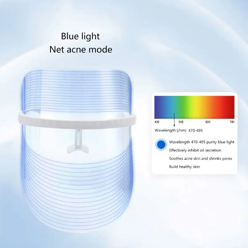 Светильник-терапия, маска для лица против акне, морщин, аппарат для лица, омолаживание и увлажнение светодиодный, маска для красоты, 3 цвета