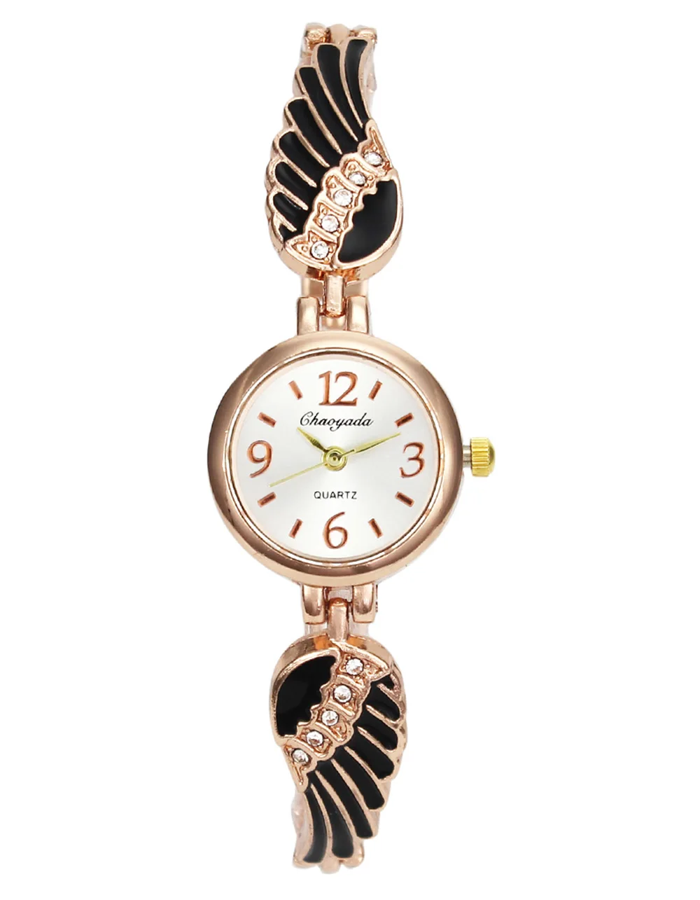 

Angel Wings Lucky Crystal Long Bracelet Watches Gold Women Ladies Fashion Female Chain Necklace Quartz Wrist Watch