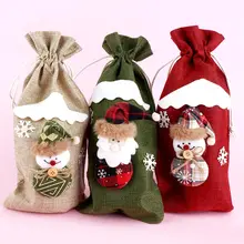 Горячая Мода Рождество креативная крышка для бутылки с красным вином сумки Санта Клаус Рождественская елка обеденный стол домашние вечерние Подарочное Рождественское украшение