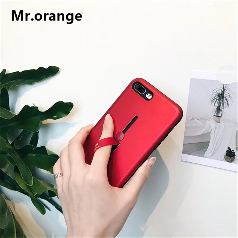 

Fashion Business Style Soild Soft Phone Case For iphone 7 7s 6 6s 6plus 6splus Golden Silver Finger Ring Holder Grip Back Cover