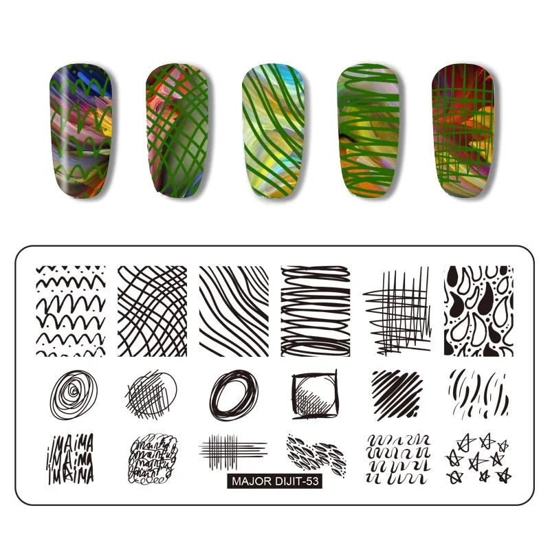 

1pc Weather Series Rectangle Geometric line pattern Nail Stamping Plates Template Design Manicure Nail Art Stamp Image Plate
