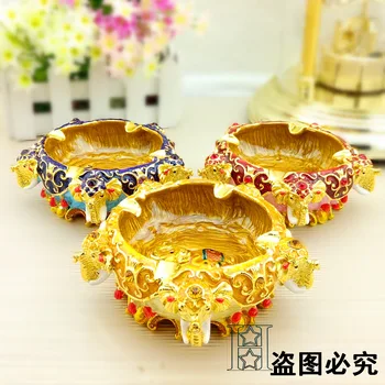 

Metal enamel painted crafts, elephant ashtrays, practical ornaments, home decoration (A111)