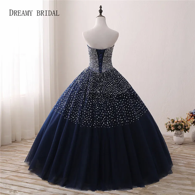 Quinceanera Dresses Ball Gown Vestidos de 15 Anos Debutante Gowns Dreamy Bridal Navy Blue Sweetheart For Sweet Girls