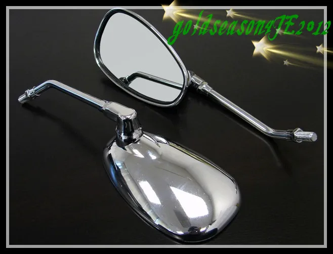Best Freeshipping Chrome Oval Left Right Mirrors FOR Cruiser Touring Custom Bike Chopper
