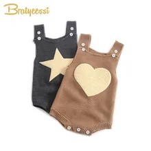 New Heart Star Baby Rompers for Girls Boys Baby Knitted Romper Toddler Overalls Infant Clothes 1 PC