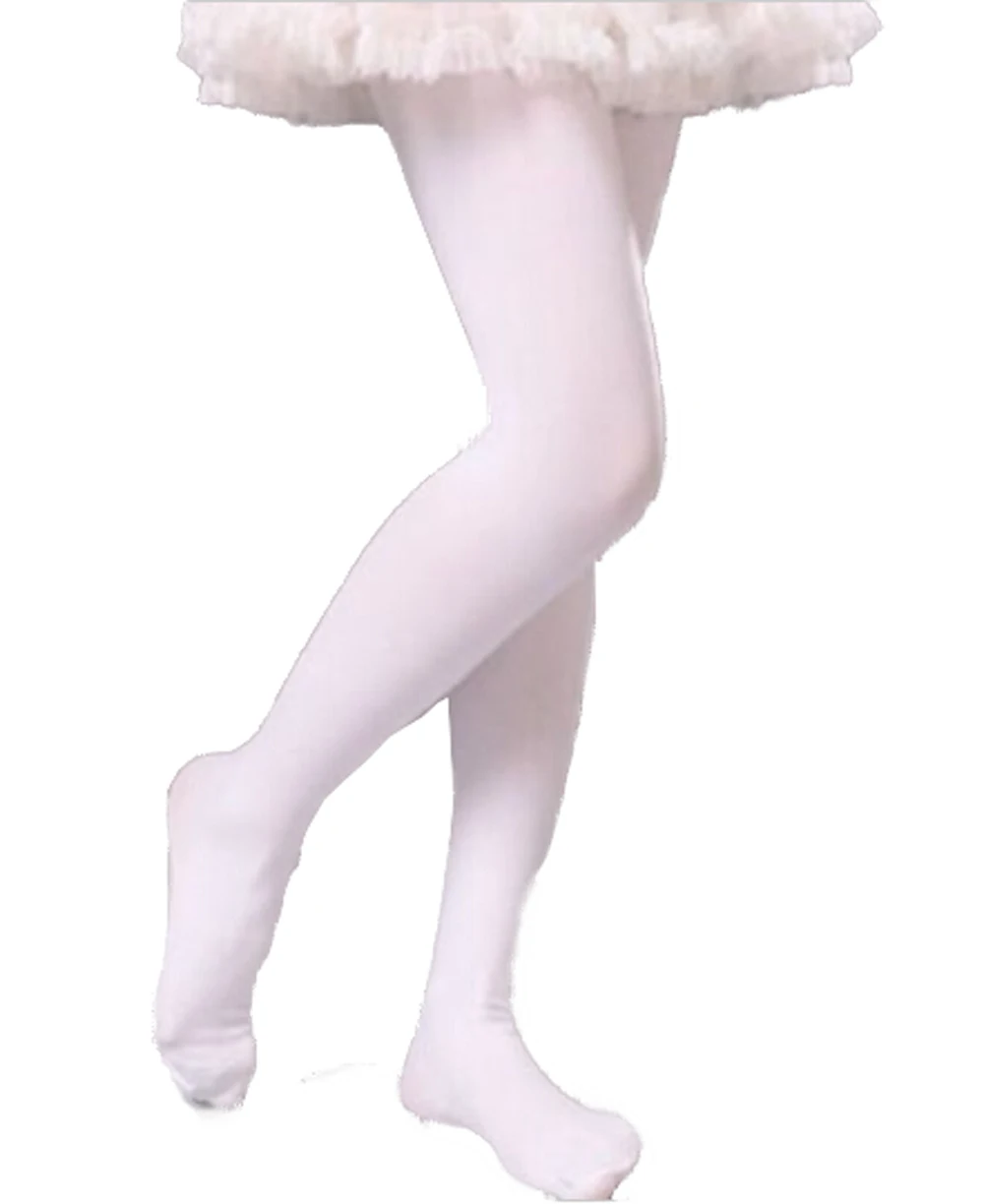 Мягкие детские колготки для маленьких девочек бархатные носки для занятий балетом размеры S/M/L - Цвет: Белый