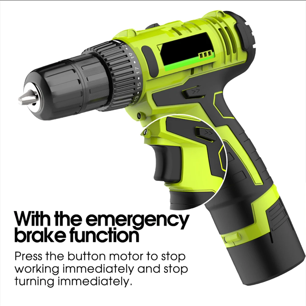 

12V Charging Drill 16.8V Electric Screwdriver Set Home Multi-function 25V Pistol Drill 22 Gear Torque Stepless Speed Regulation