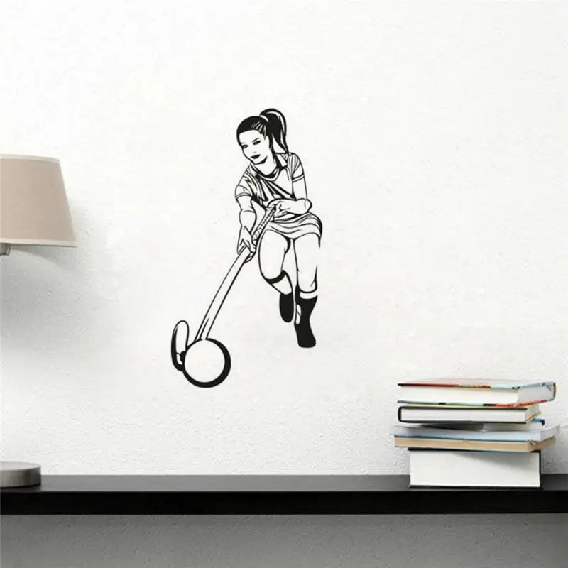 Female Hockey Wall Stickers Gymnasium Wall Decoration Hockey Players