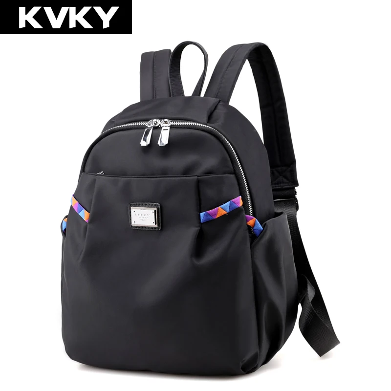 

KVKY Brand Fashion Nylon Women Backpacks High Quality Female School Shoulder Bags for Teenage Girls Bagpack Travel Bag back pack