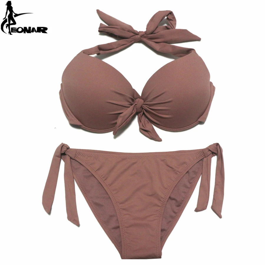 EONAR 2019 Bikini Solid Swimsuits Women Push Up Bikini Set Brazilian Cut/Classic Bottom Bathing Suits Sexy Plus Size Swimwear EONAR 2019 Bikini Solid Swimsuits Women Push Up Bikini Set Brazilian Cut/Classic Bottom Bathing Suits Sexy Plus Size Swimwear
