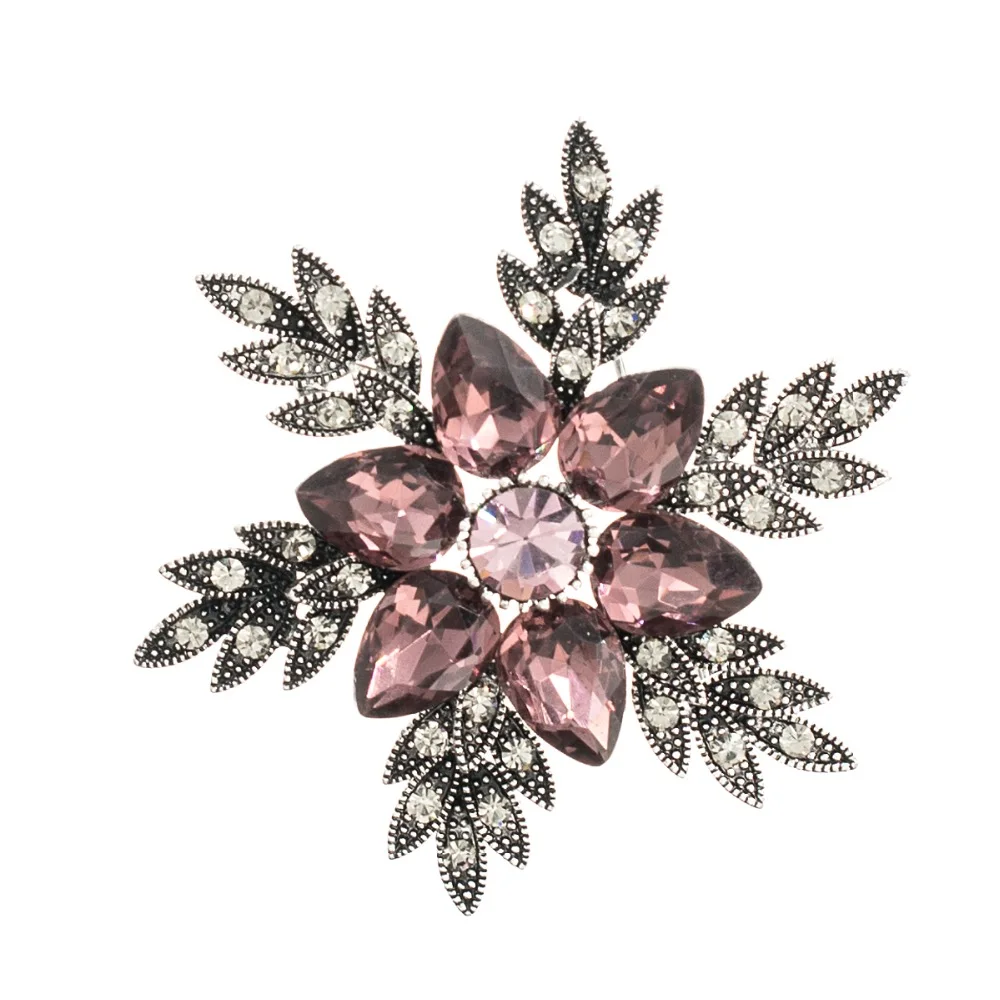 Buy Vintage Style Rhinestone Crystals Purple Flower