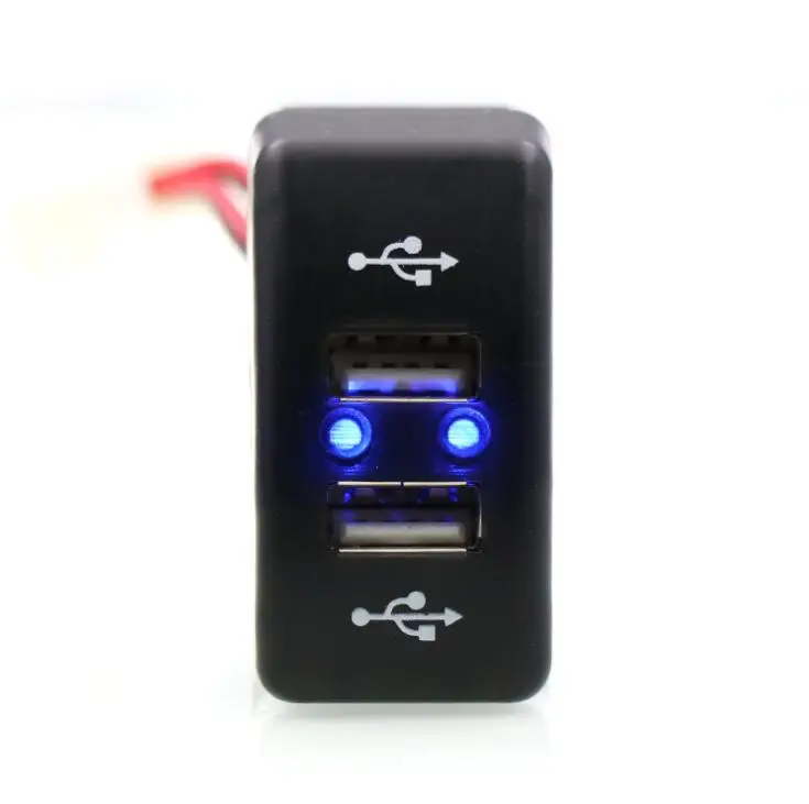 DC24V зарядное устройство для автомобиля с двумя портами USB 5V 2.1A Дополнительный