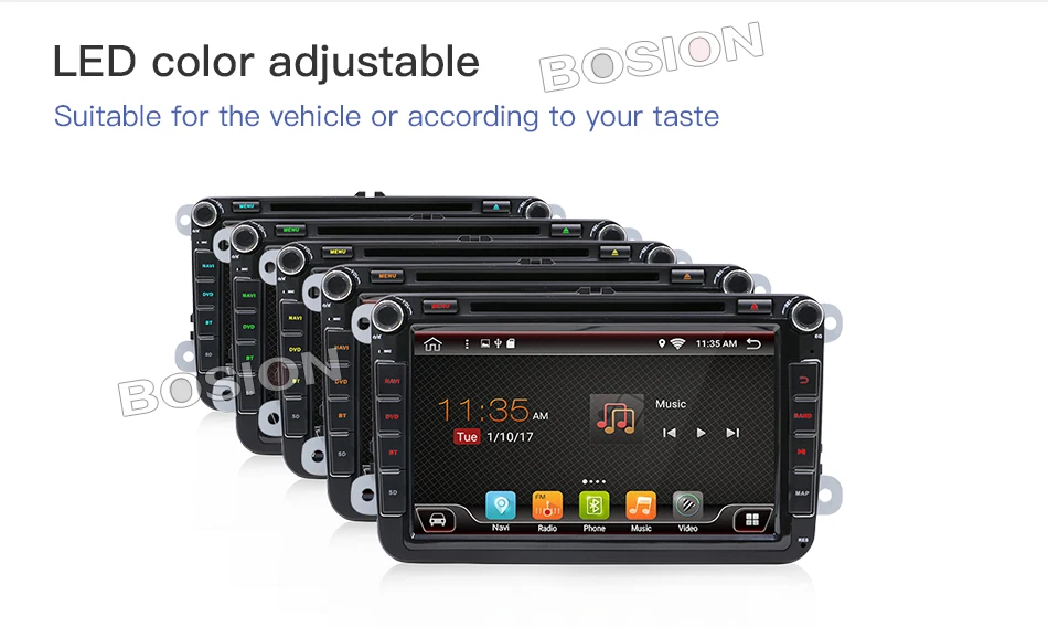 Sale Android 7.1 8" 2 din Car DVD GPS 3G/4G radio stereo player SWC for Volkswagen VW golf 6 touran passat B7 sharan Touran polo seat 12