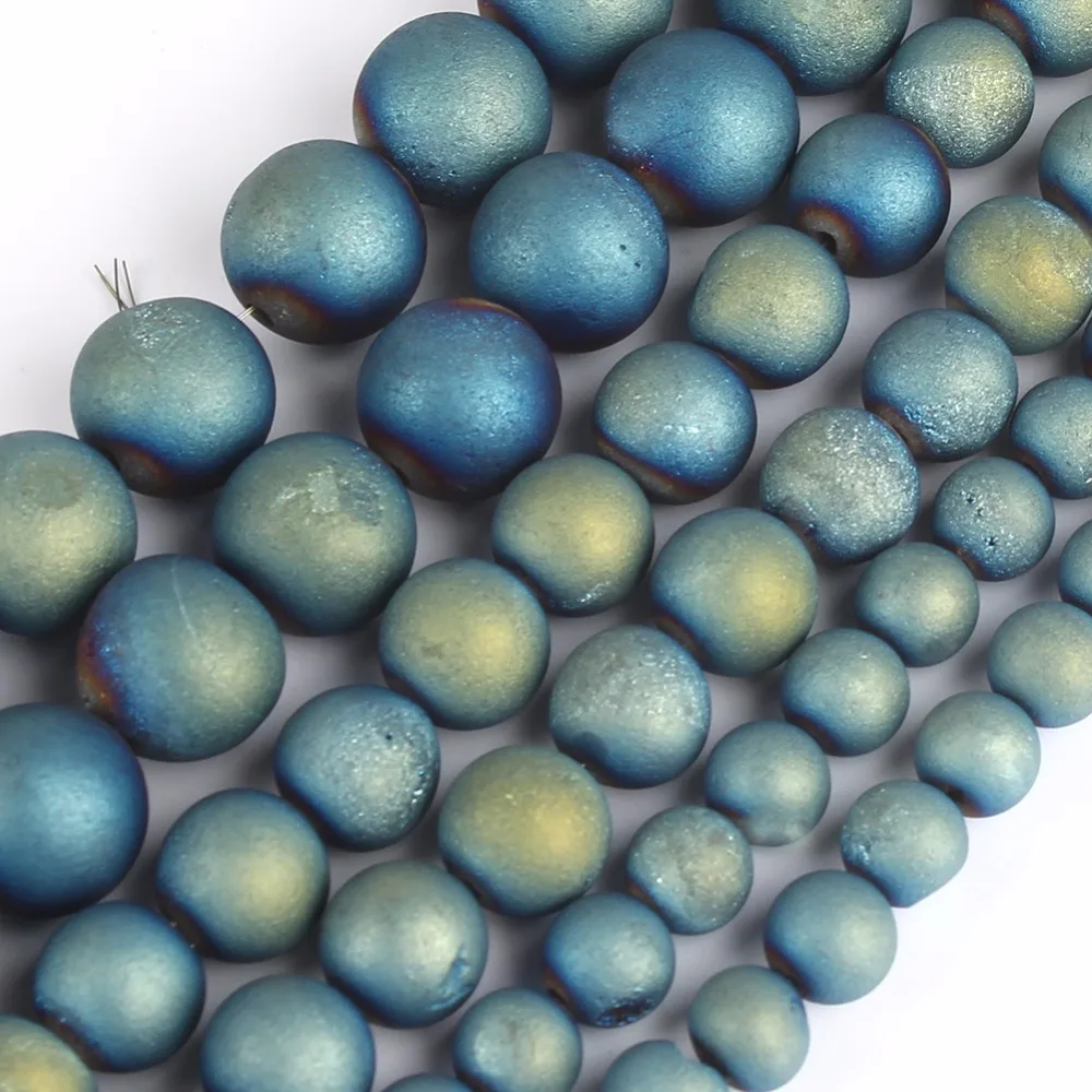 

Round Bead Ball Blue smile Cracked Stone Beads For DIY Necklace Bracelets Jewelry Making 15" Free Shipping 6.8.10mm