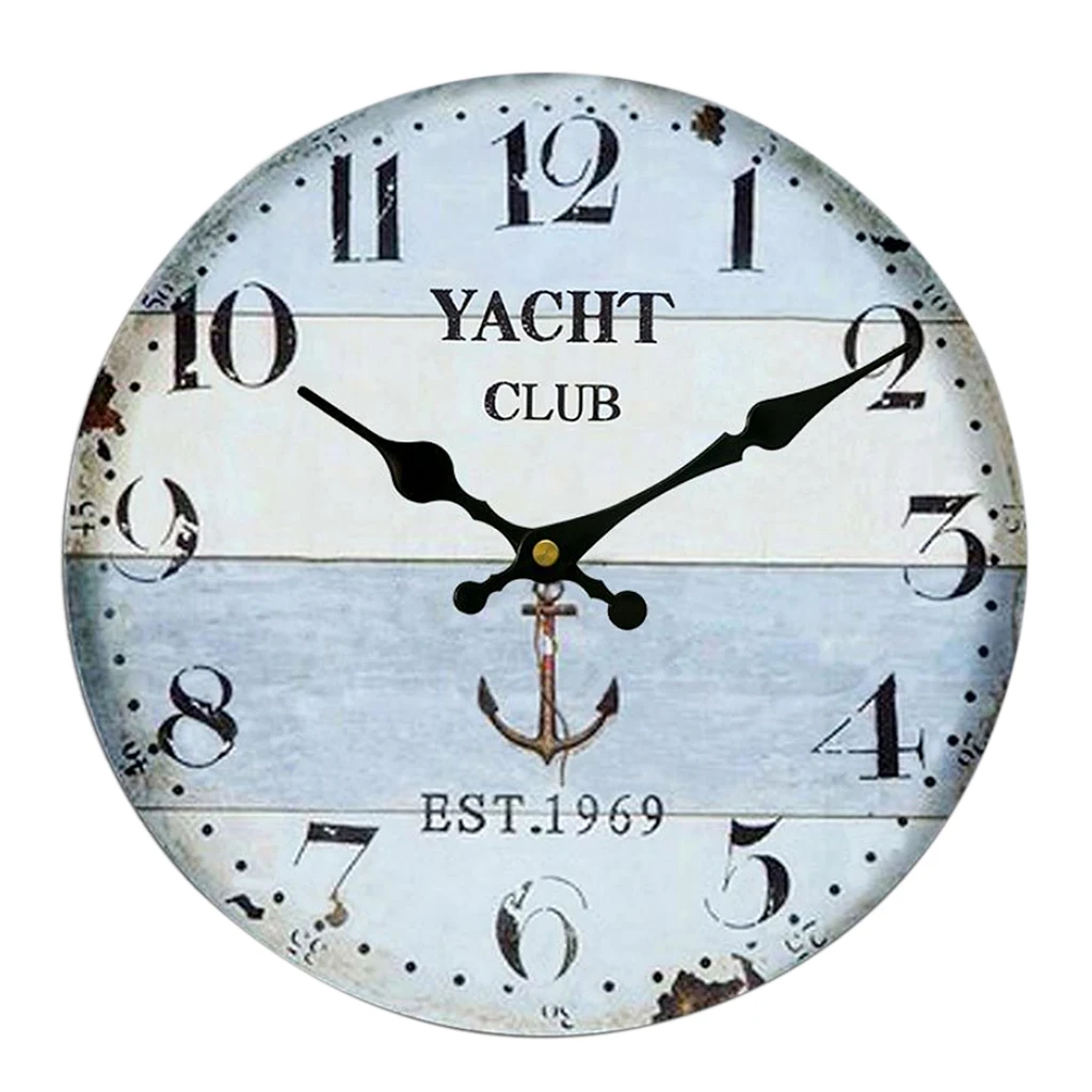 New Hot Sale Vintage Wall Clock Rustic Shabby Chic Home Kitchen Wooden