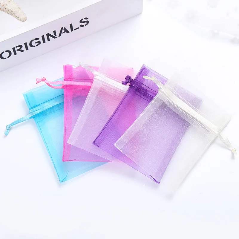 50pcs Organza Gifg Bags 5x7cm7x9cm9x12cm10x15cm13x18cm Wedding Party Favor Gift Bag Jewelry Packaging Pouches Earring Holder (24)