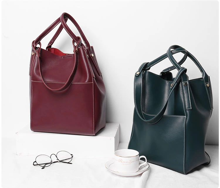 Brand Hot Sale Fashion Ladies Hobos Classic Women Handbag 100% Genuine Leather Large Capacity Shoulder Bag Casual Simple (17)
