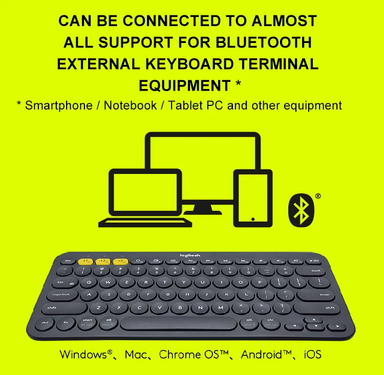 Беспроводная bluetooth-клавиатура logitech K380, светильник с несколькими устройствами, мини-клавиатура для Android Apple Phone Computer