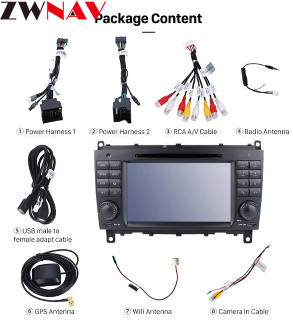 Sale 4+32GB Android 9.0 Car DVD Player GPS head unit for Mercedes Benz CLK W209 2006-2012 CLS W219 2004-2008 multimedia stereo 8 core 15