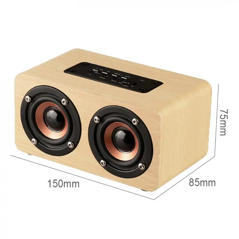 W5 10 Вт 52 мм двойной деревянный динамик 4 2 Bluetooth с AUX аудио воспроизведением и