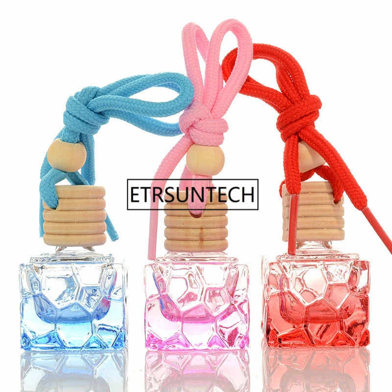 8ML Square Glass Hang Pendant Refillable Perfume Bottle Colored Car Scent Container F1307 | Красота и здоровье