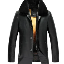 Для мужчин Золотой Норки Мех животных на Подкладке из Овчины пальто Luxe натуральная Мех животных пальто для Для мужчин повышения вашей защиты от ветра и холодной tj12