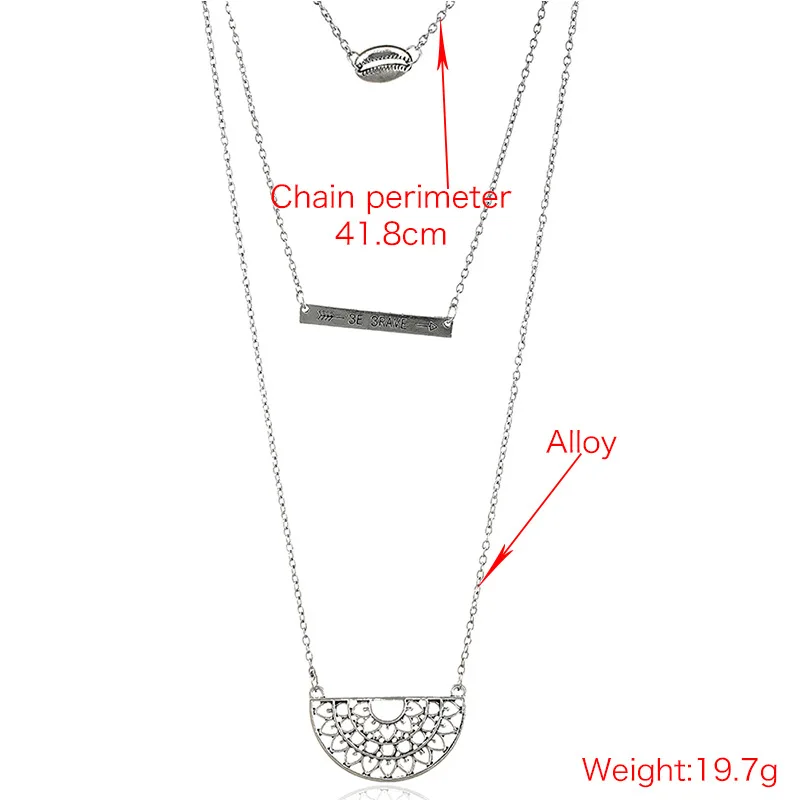 Vintage Charms Jewelry Three Layers Wax Rope Clavicle Chain Multilayer Compass Stars Feathers Leaves Pendant Necklaces For Women