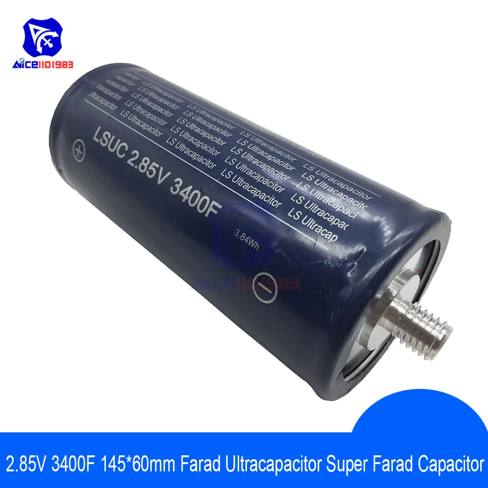 Ultracapacitor 2,85 V 3400F 145*60 мм низкая ESR высокая частота супер фарад конденсатор 2.85V3400F для автомобиля авто питание