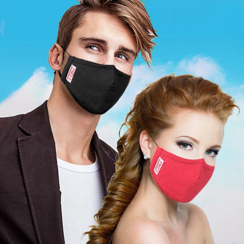 

Cotton Winter Dust Mask Unisex Anti-fog Particles PM2.5 Warm Breathable Antibacterial Extra Filter 2 Pcs 5-layer Filtration